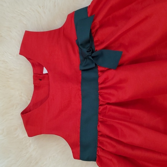 Moos Boo’s Red & Green Silk Blend Dress Size 6 - Picture 2 of 7